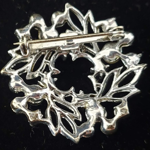 Vintage pearl and stone brooch in silver - Picture 3 of 3